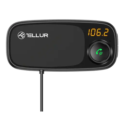 Transmisor FM Bluetooth para coche Tellur FMT-B6, soporte magnético, negro