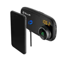 Transmisor FM Bluetooth para coche Tellur FMT-B6, soporte magnético, negro