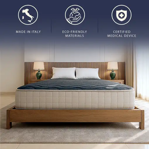 The White Stone Colchón 180x190 cm de Memory Foam, Altura 25 cm | Colchón Ortopédi