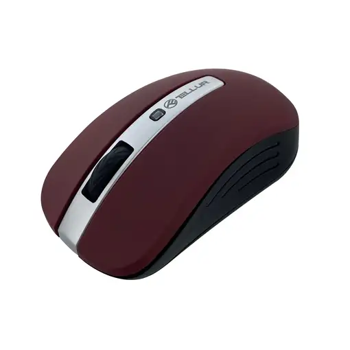 Ratón inalámbrico Tellur Basic, LED, rojo oscuro