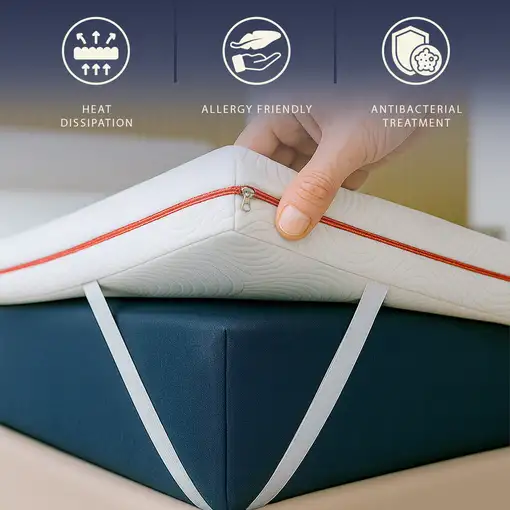 The White Stone Sobrecolchón 160x200 en Espuma Viscoelástica a 9 Zonas Diferenciad