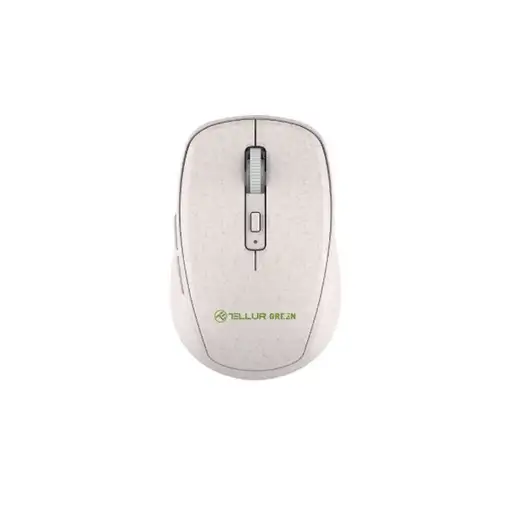 Ratón inalámbrico Tellur Green, 2.4Ghz, nano receptor, crema
