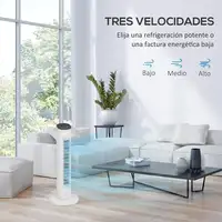 Ventilador de Torre 50W Control Remoto 3 Velocidades 30x30x78 cm Blanco HOMCOM