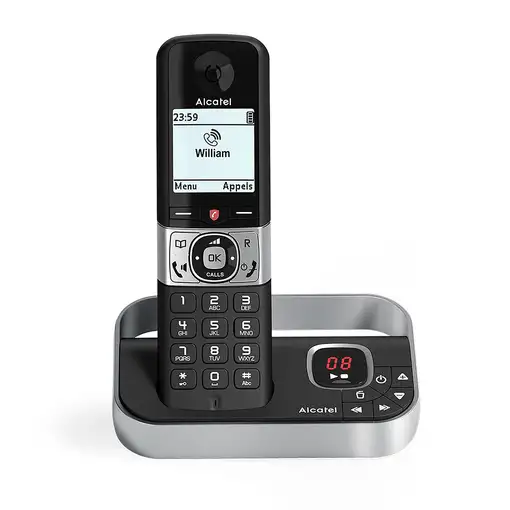 Alcatel F890 Voice Duo zwart Teléfono DECT Identificador de llamadas Negro, Plata