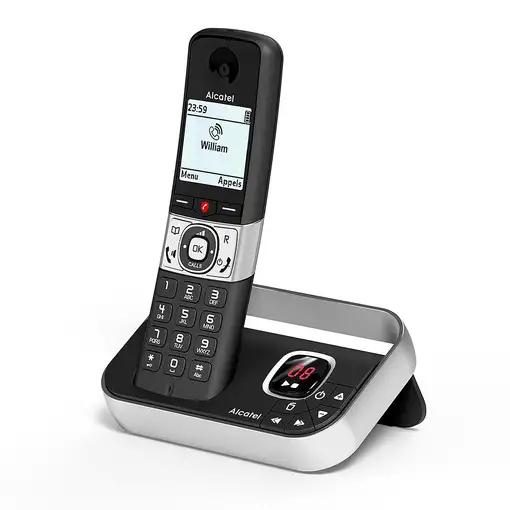Alcatel F890 Voice Duo zwart Teléfono DECT Identificador de llamadas Negro, Plata
