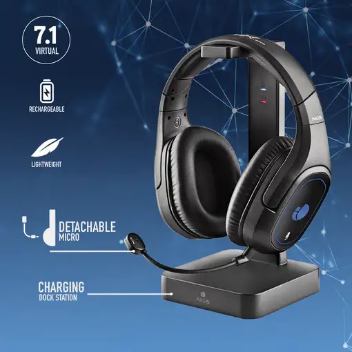 NGS GHX-600 Auriculares Inalámbrico y alámbrico Diadema Juego MicroUSB Negro