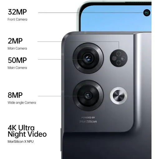 Smartphone Reno 8 + 256GB Negro Reno 8 Pro OPPO