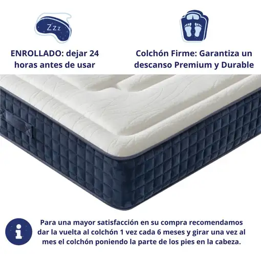 Colchón Viscoelástico, firmeza Ergonómica con Núcleo de Espuma Advance Confort.