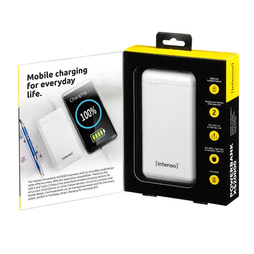 Intenso XS20000 Powerbank Zusatzakku LiPo 20000 mAh 7313552 Polímero de litio Blan