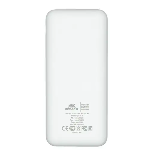 Rivacase VA2081 batería externa Polímero de litio 20000 mAh Blanco