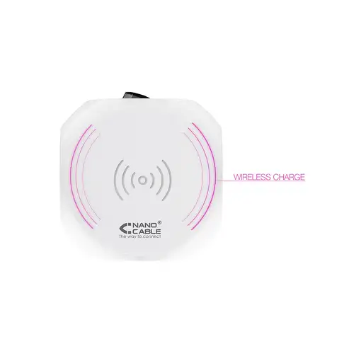 Nanocable Base de 3 enchufes con 4 USB's (2 USB A + 2 USB-C) y carga inalámbrica,