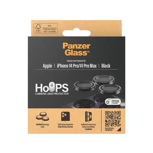 PanzerGlass ® Hoops® Black Camera Lens Protector iPhone 14 Pro | 14 Pro Max Protec