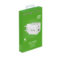 Celly TC2USBUSBC20WWH cargador de dispositivo móvil Smartphone, Reloj inteligente,