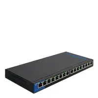 Linksys Conmutador PoE Gigabit de escritorio con 16 puertos (LGS116P)