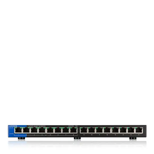 Linksys Conmutador PoE Gigabit de escritorio con 16 puertos (LGS116P)