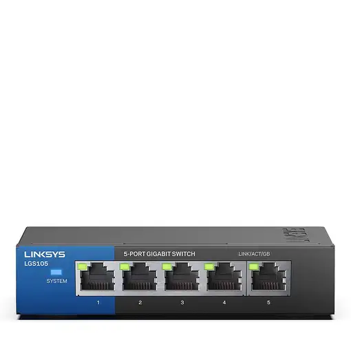 Linksys Switch Gigabit de escritorio para empresas con 5 puertos (LGS105)