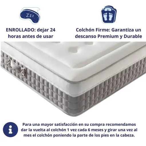 Colchón Viscoelástico, firmeza Ergonómica con Núcleo de Espuma Advance Confort.