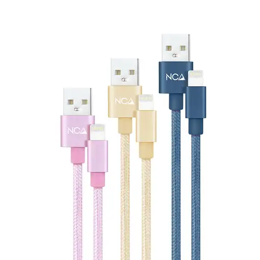 Nanocable 3 Cables Lightning a USB 2.0, Lightning/M-USB A/M, Rosa, Dorado y Azul P