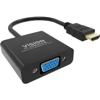Vision TC-HDMIVGA/BL adaptador de cable de vídeo 0,23 m HDMI tipo A (Estándar) VGA