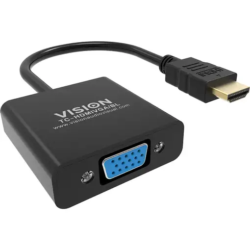 Vision TC-HDMIVGA/BL adaptador de cable de vídeo 0,23 m HDMI tipo A (Estándar) VGA