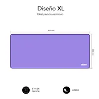 Pack Alfombrilla Xl y Ratón Inalámbrico Harmony Lila/Blanco