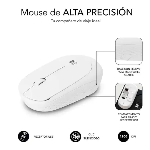 Pack Alfombrilla Xl y Ratón Inalámbrico Harmony Lila/Blanco