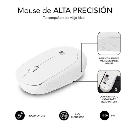 Pack Alfombrilla Xl y Ratón Inalámbrico Harmony Lila/Blanco