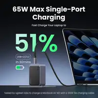Ugreen Nexode Air 65W sieninis kroviklis, USB + 2x USB-C pilkos spalvos Ordenador