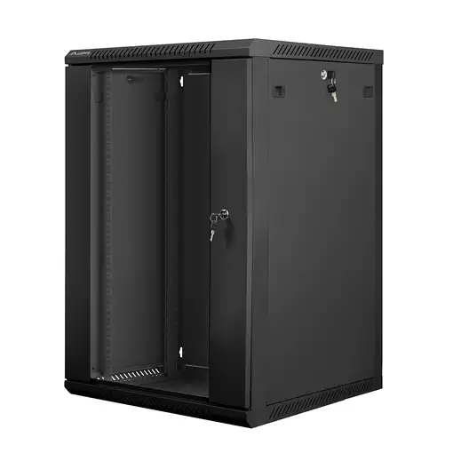 Lanberg WF01-6618-10B armario rack 18U Bastidor de pared Negro