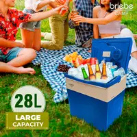 Nevera portátil eléctrica de viaje, 28 L, 12V-220V, CF1153BLU BRIEBE