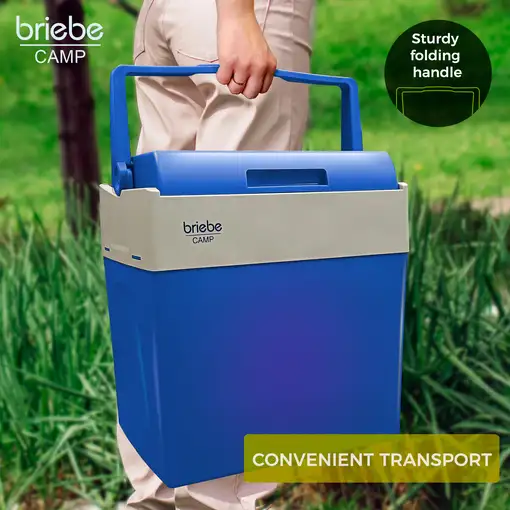 Nevera portátil eléctrica de viaje, 28 L, 12V-220V, CF1153BLU BRIEBE
