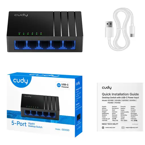 Cudy GS105D switch Gigabit Ethernet (10/100/1000) Negro