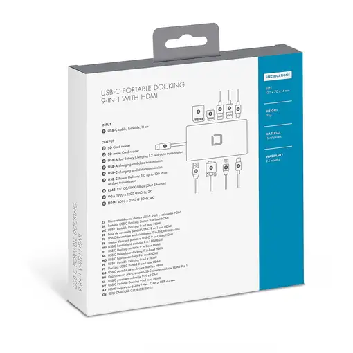 DICOTA D31729 base para portátil y replicador de puertos Blanco