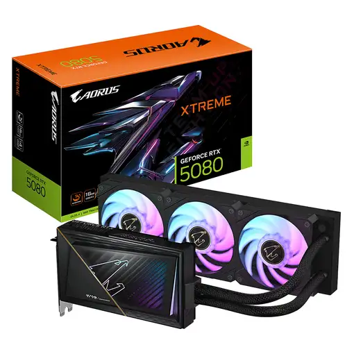 GIGABYTE AORUS GeForce RTX 5080 XTREME WATERFORCE 16G Tarjeta Gráfica - 16GB GDDR7