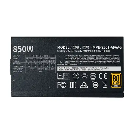 Cooler Master MWE Gold 850 - V2 Full Modular unidad de fuente de alimentación 850