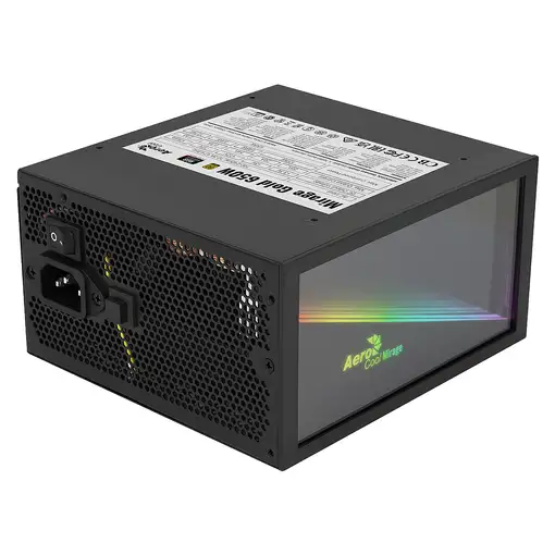 Aerocool MIRAGEGOLD650 Fuente Alimentación PC 650W RGB Infinity Mirror 80Plus Gold