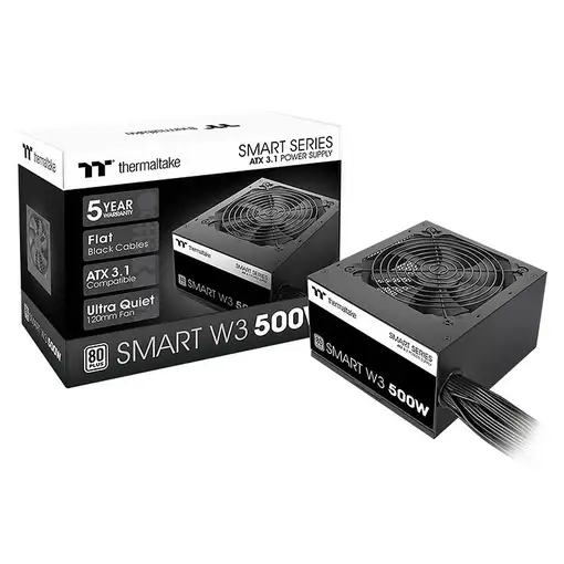 Thermaltake Smart W3 unidad de fuente de alimentación 500 W 24-pin ATX ATX Negro