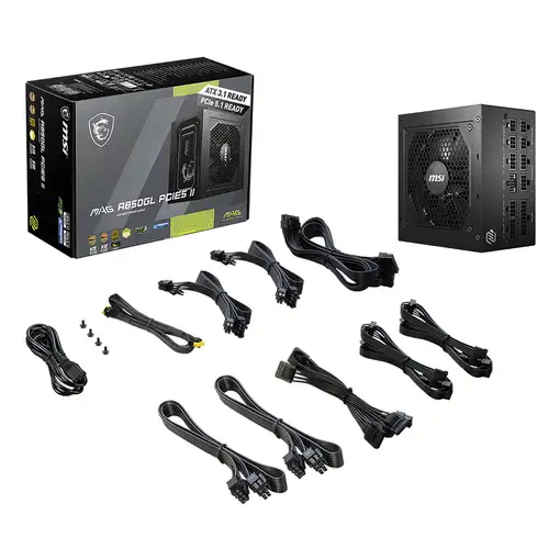 MSI MAG A850GL PCIE5 II unidad de fuente de alimentación 850 W 20+4 pin ATX ATX Ne
