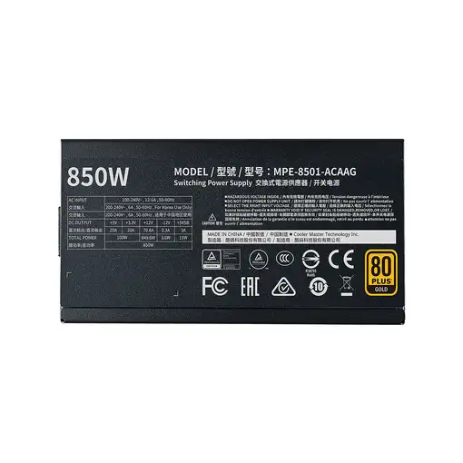 Cooler Master MWE Gold 850 - V2 Full Modular unidad de fuente de alimentación 850