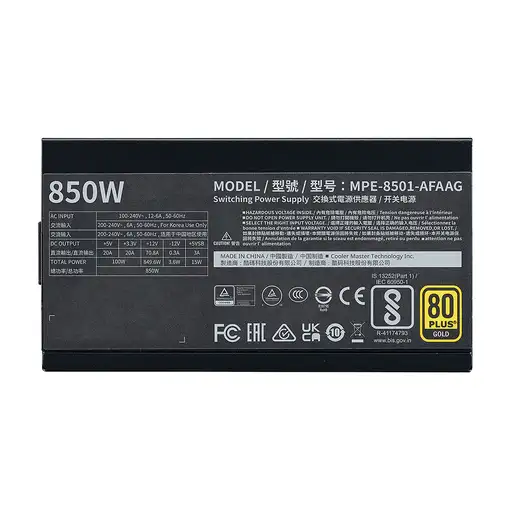 Cooler Master MWE Gold 850 V2 ATX 3.0 Ready unidad de fuente de alimentación 850 W