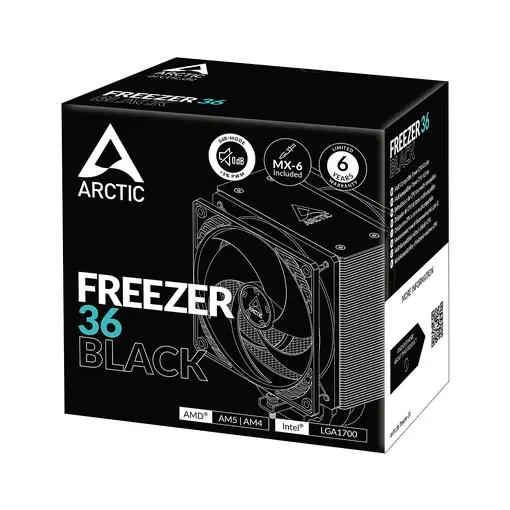 ARCTIC Freezer 36 Procesador Refrigerador de aire 12 cm Negro 1 pieza(s)