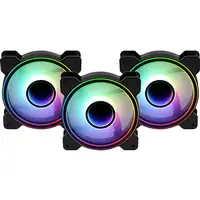 Aerocool MIRAGE12PRO Kit 3xVentilador PC 12cm ARGB 6 Pines Hub Silencioso Negro