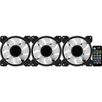Aerocool MIRAGE12PRO Kit 3xVentilador PC 12cm ARGB 6 Pines Hub Silencioso Negro