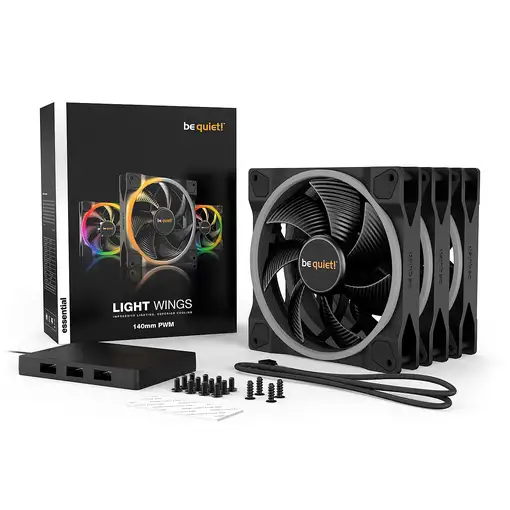 be quiet! Light Wings | 140mm PWM Triple Pack Carcasa del ordenador Ventilador 14