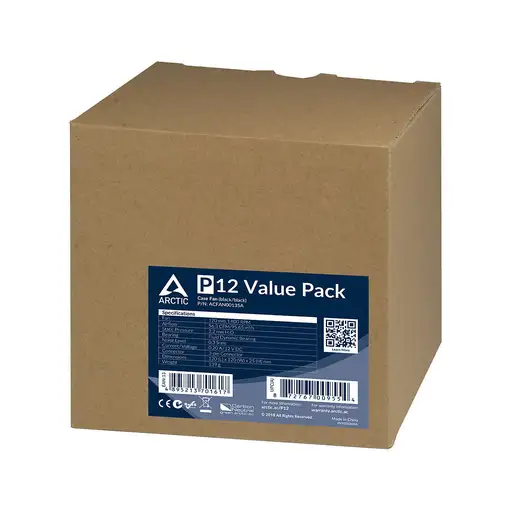 ARCTIC P12 Value Pack Carcasa del ordenador Ventilador 12 cm Negro