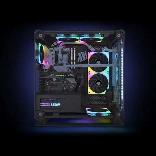 Thermaltake TOUGHFAN 14 RGB Carcasa del ordenador Ventilador 14 cm Blanco 3 pieza(