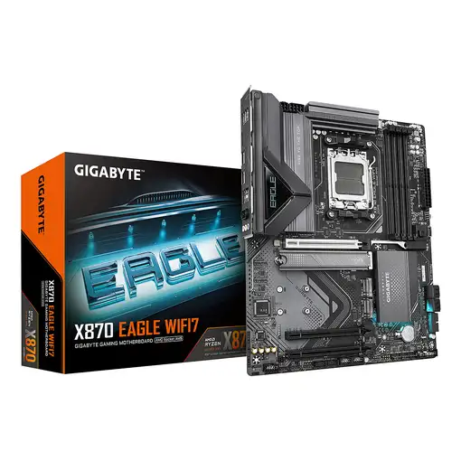 GIGABYTE X870 EAGLE WIFI7 Placa Base - Compatible con CPUs AMD Ryzen 9000, 14+2+2