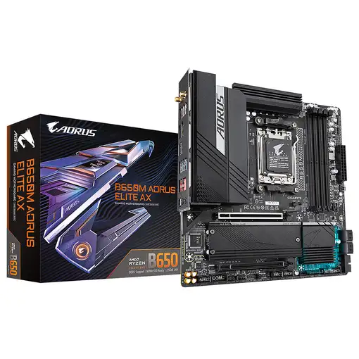 GIGABYTE B650M AORUS ELITE AX Placa base - AMD Ryzen serie 9000, VRM de 12+2+1 fas GIGABYTE B650M AORUS ELITE AX Placa base - AMD Ryzen serie 9000, VRM de 12+2+1 fas