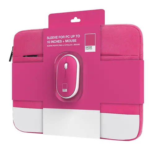 Pantone KIT FUNDA 15.6 + RATON WIRELESS ROSA