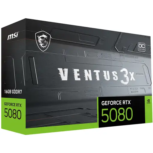 MSI VENTUS GeForce RTX5080 16G 3X OC NVIDIA GeForce RTX 5080 16 GB GDDR7